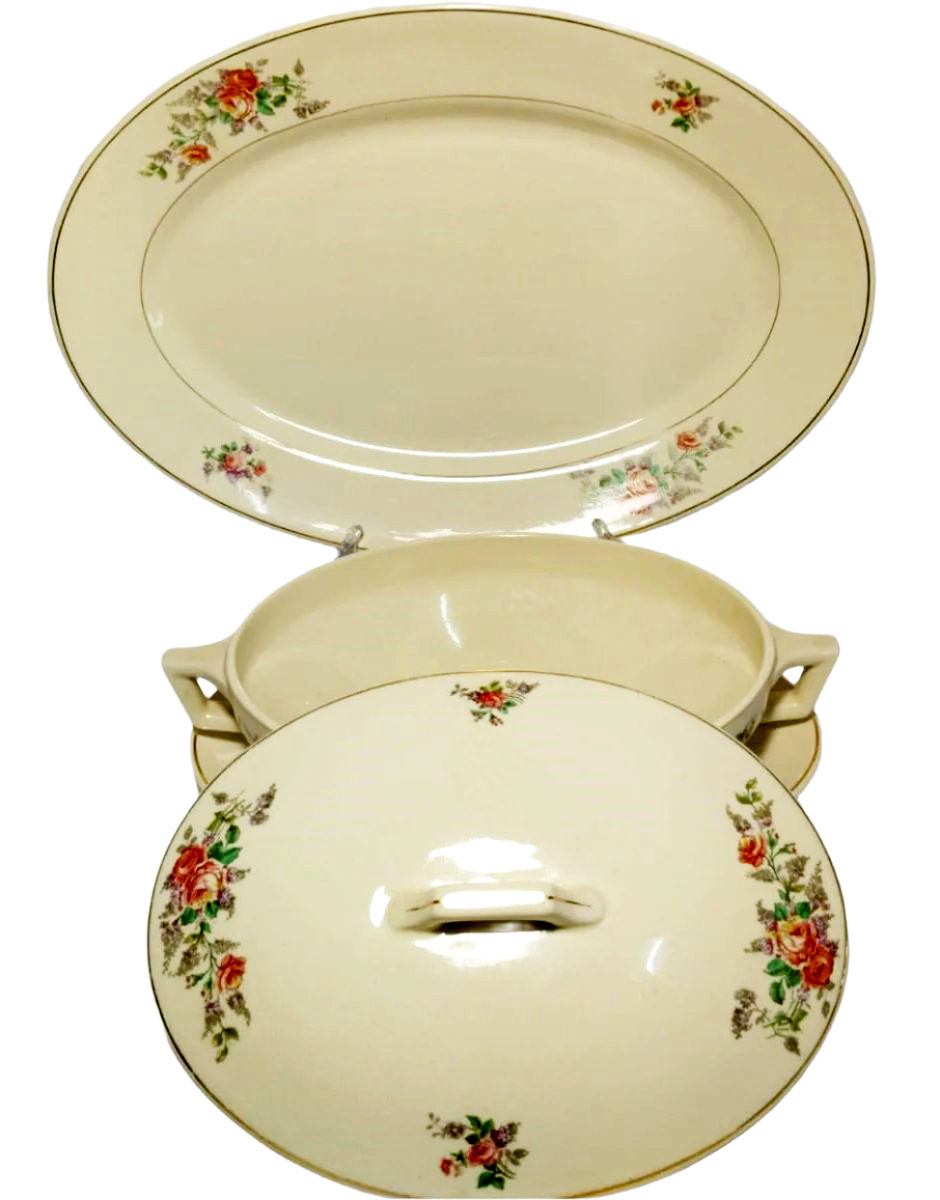 1920s-30s Vista Alegre "Lufapo" Floral Dinner Set – 33 Pieces