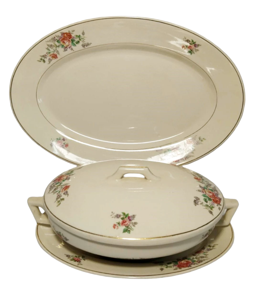 1920s-30s Vista Alegre "Lufapo" Floral Dinner Set – 33 Pieces