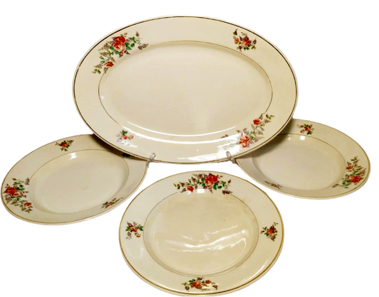 Conjunto de jantar floral "Lufapo" da Vista Alegre dos anos 1920-30 – 33 peças