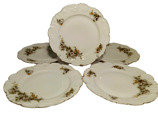 1940s-50s Sacavém "Filigree" Collection Floral Dishes – Set of 5