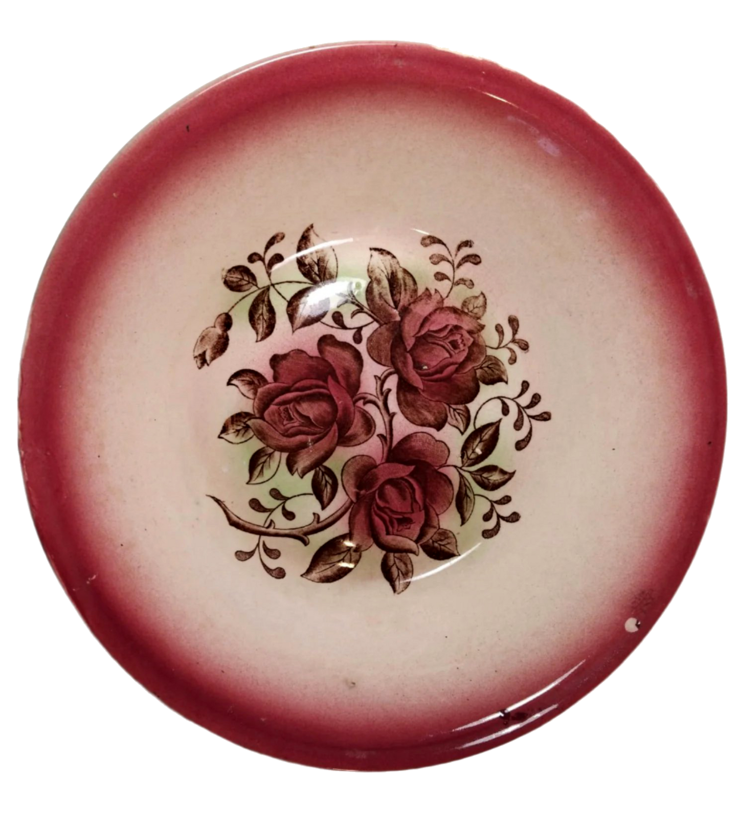 19th-Century Sacavém Large Floral Salad Bowl