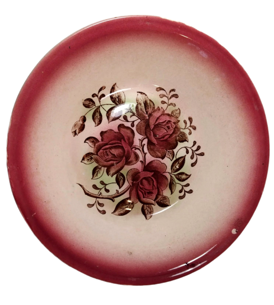 19th-Century Sacavém Large Floral Salad Bowl