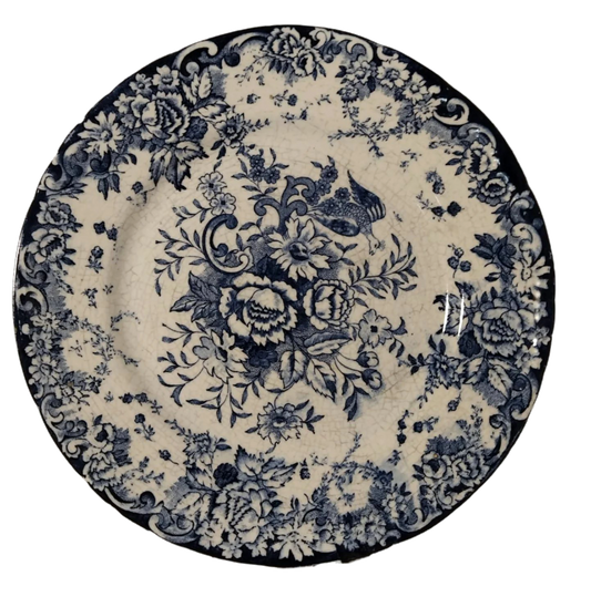 19th-Century Sacavém Pheasant Plate with Floral Design