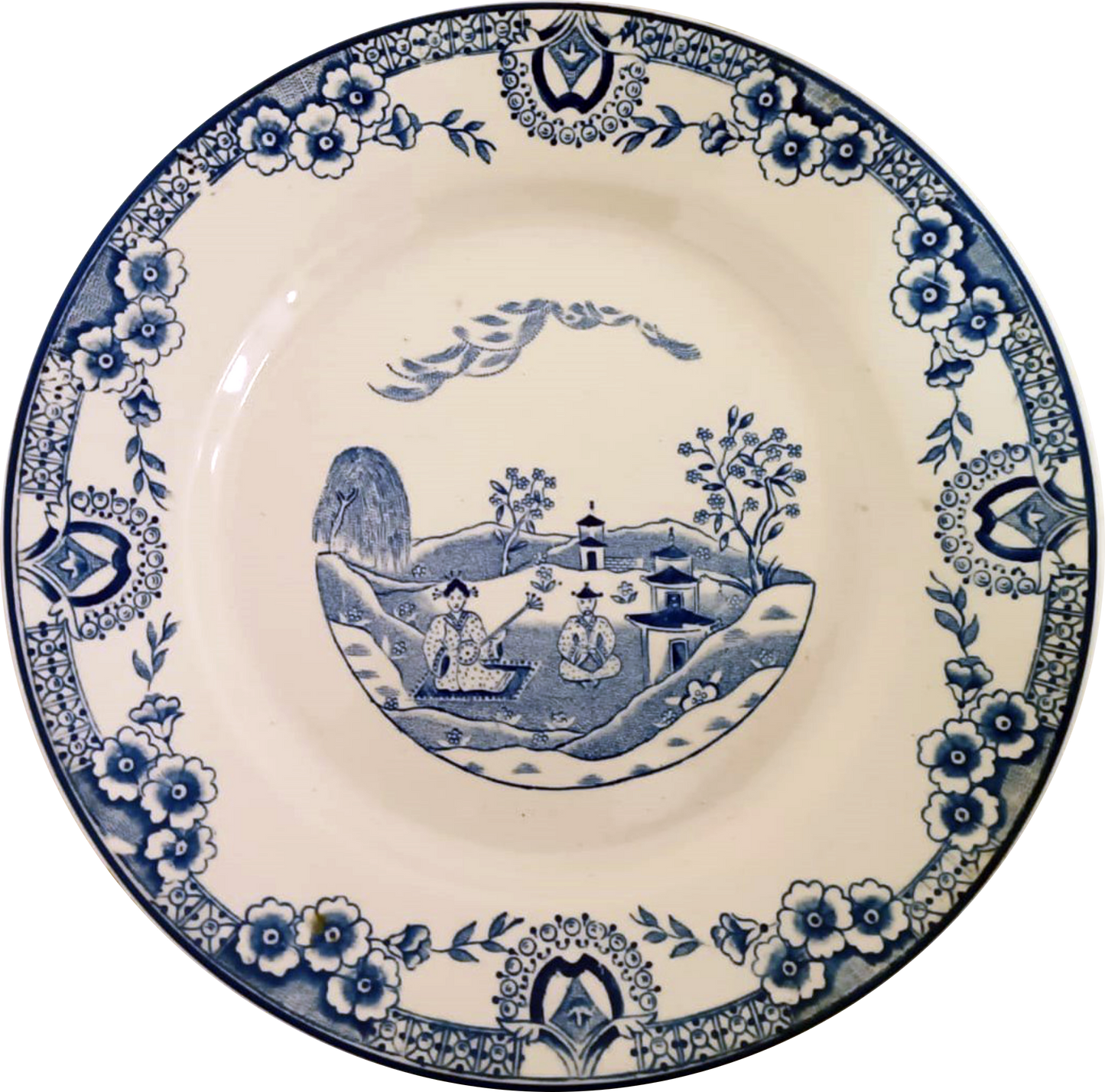 19th Century Ceçol Plate with Chinese Motif