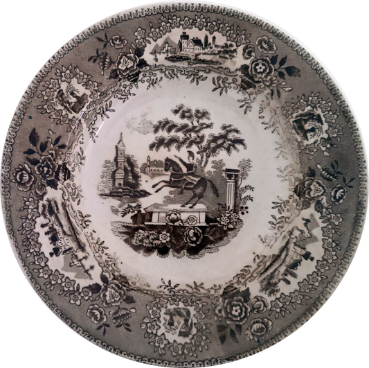 19th Century Sacavém Factory "Statue" Dish