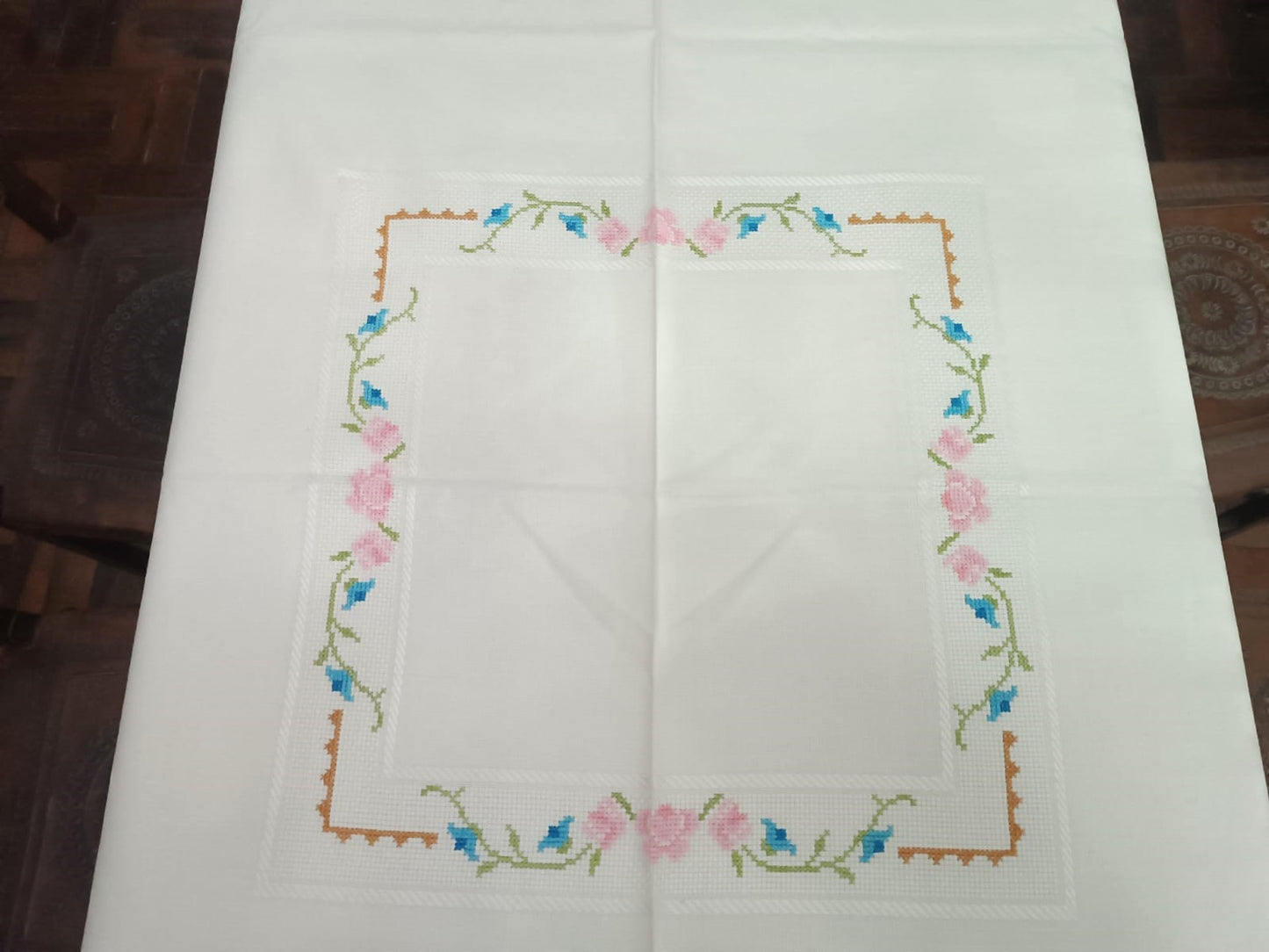 Vintage Castelo Branco Embroidered Tablecloth