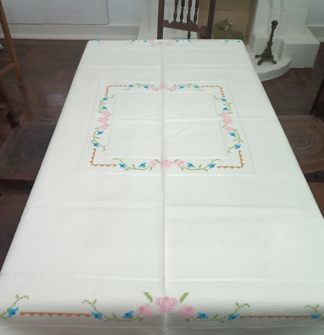 Vintage Castelo Branco Embroidered Tablecloth