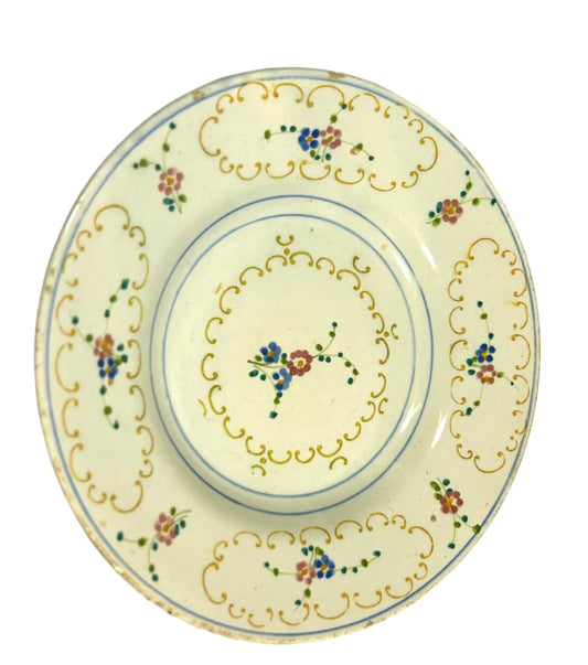 19th-Century Vista Alegre Decorative Plate by Original Artist with Hand-Painted Floral Motifs