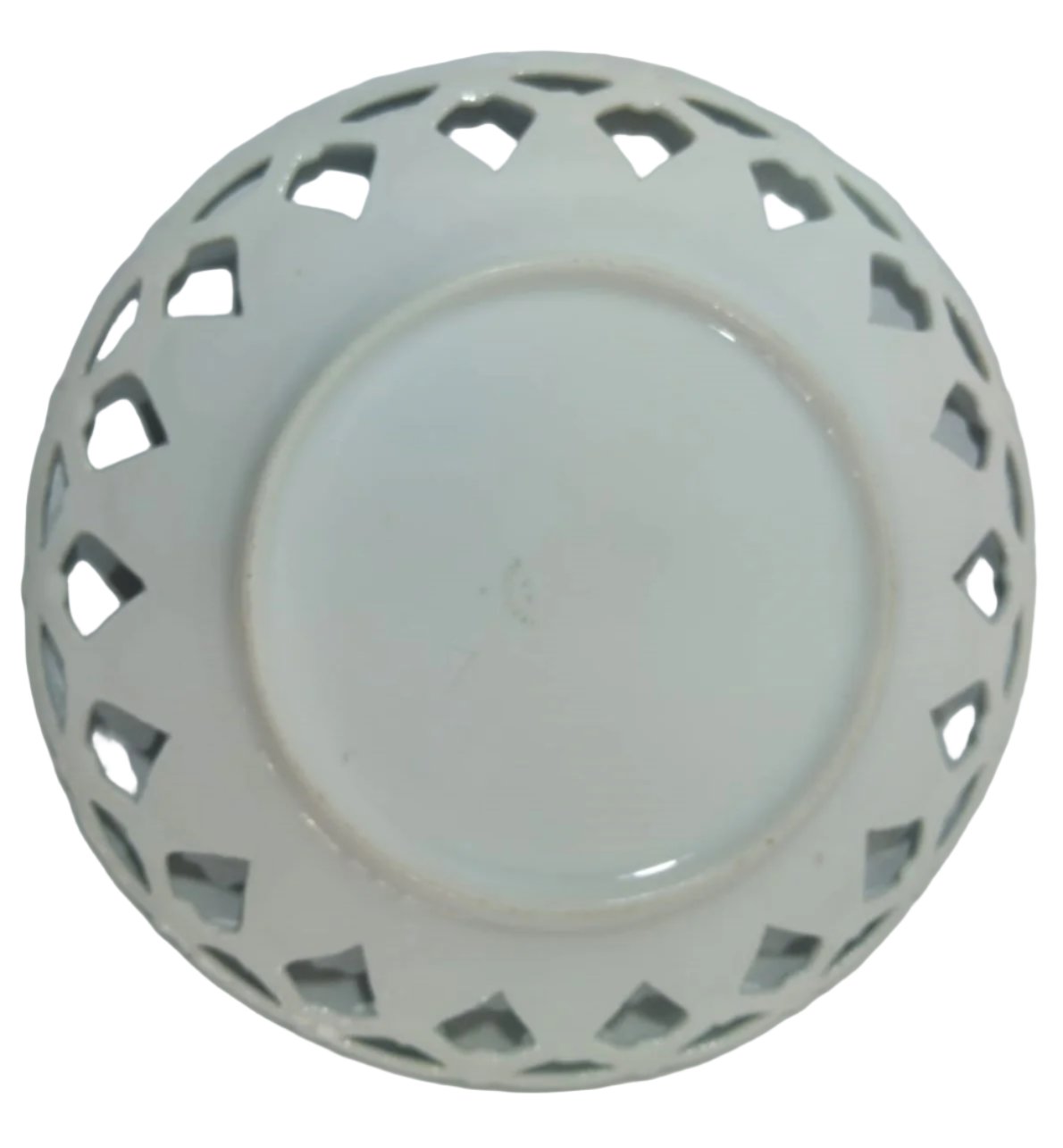 1950s Sacavém Factory Lattice-Edge Porcelain Plate with Nautical Scene