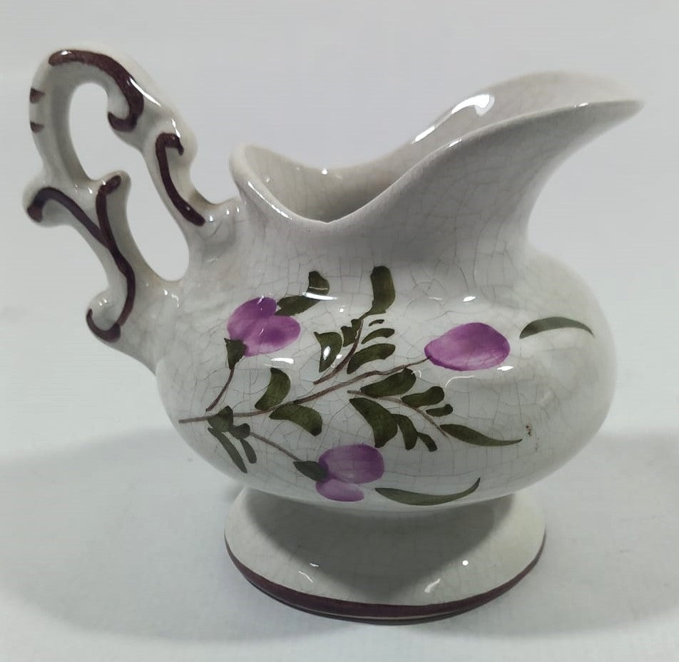 19th-Century Alcobaça Hand-Painted Gravy Boat