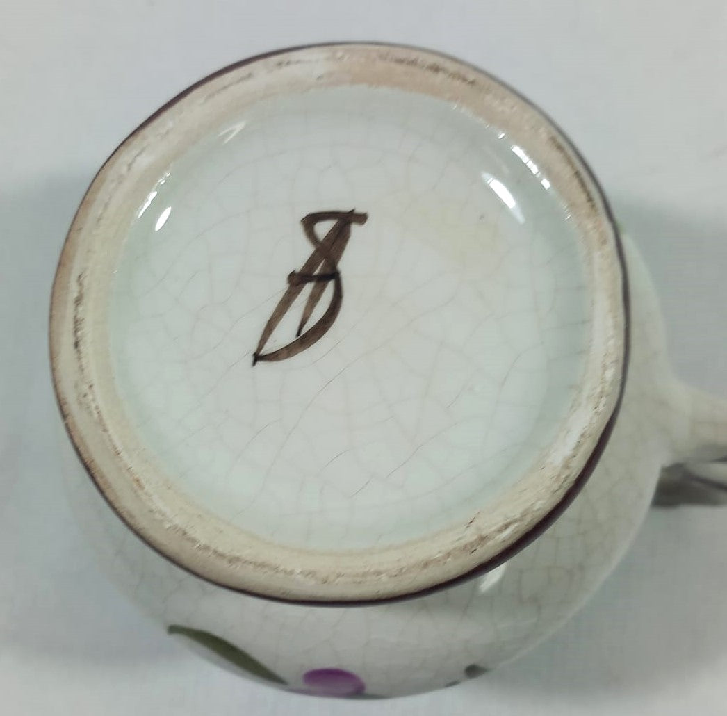 19th-Century Alcobaça Hand-Painted Gravy Boat