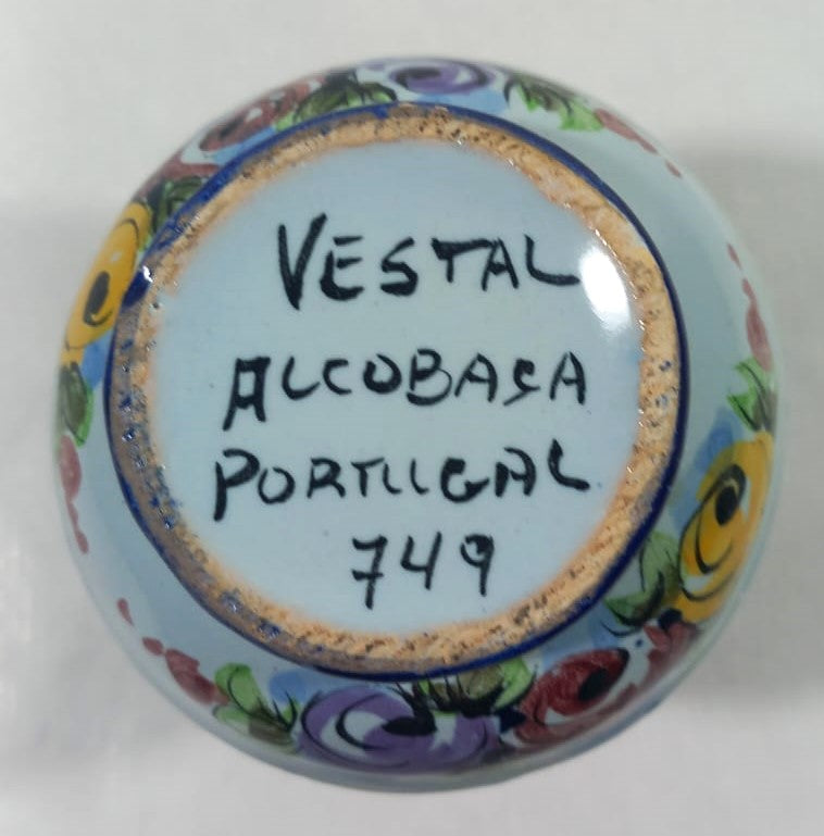 Alcobaça Hand-Painted Floral Mini Vase – 19th Century