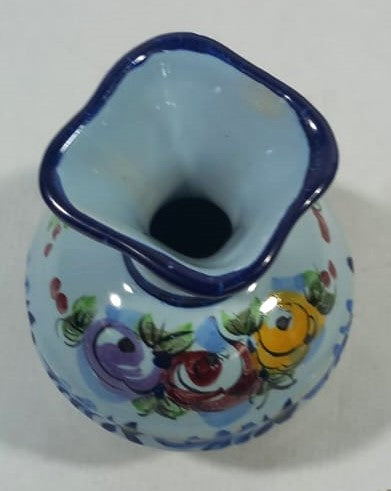 Alcobaça Hand-Painted Floral Mini Vase – 19th Century