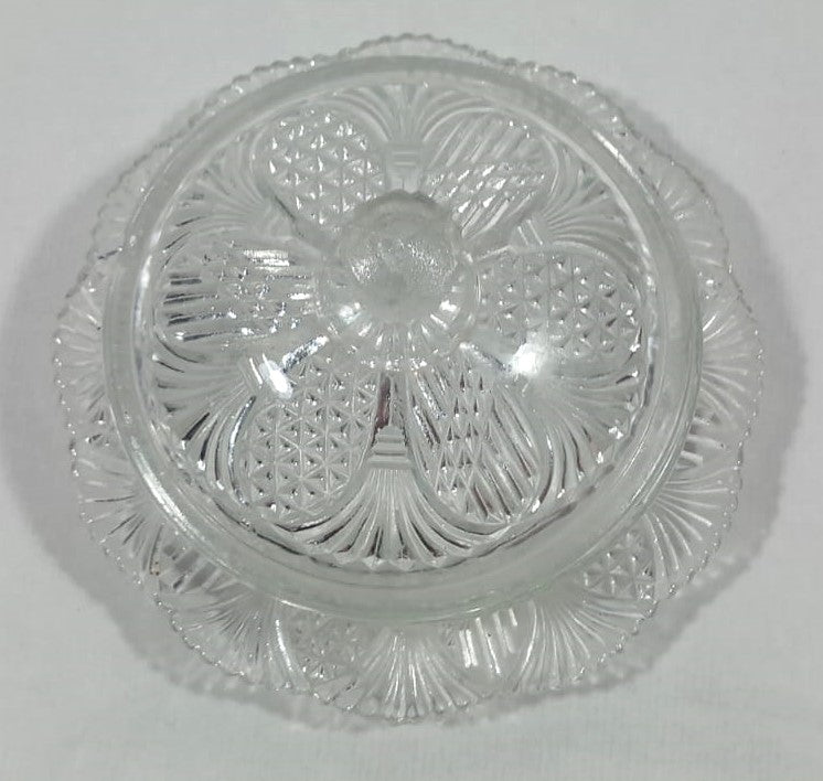 French Cut Glass Butter Dish with Lid – Early 20th Century