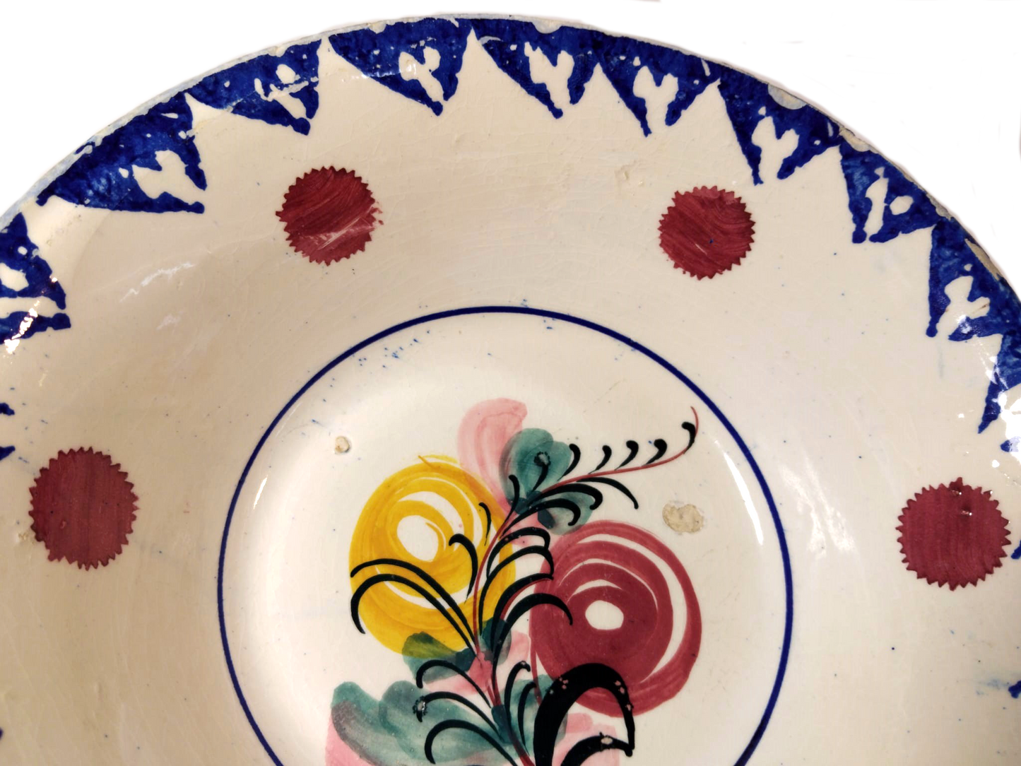 Vibrant 19th-Century Caldas Salad Bowl