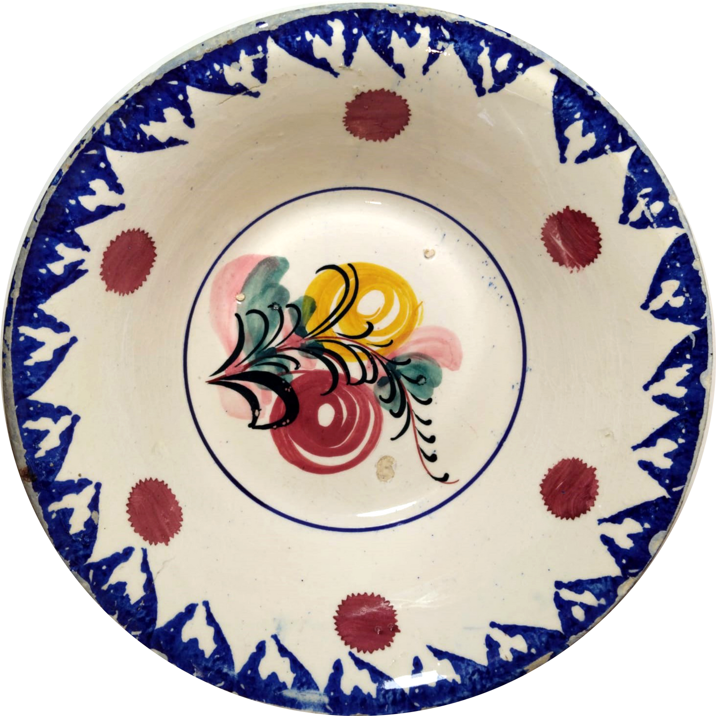 Vibrant 19th-Century Caldas Salad Bowl